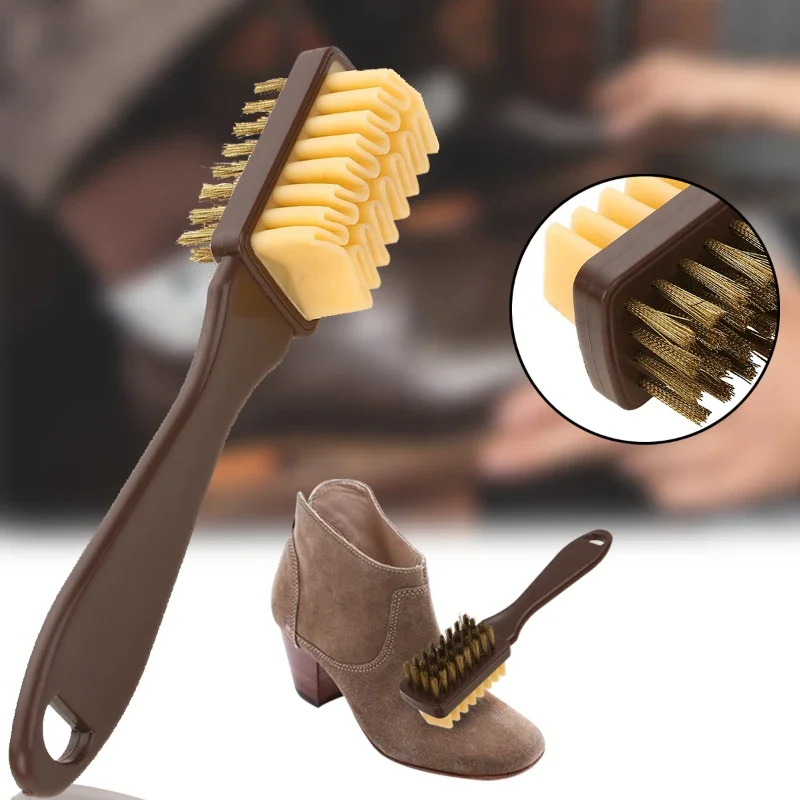 3 In 1 Suede Nubuck Shoes Boot Cleaner Shoe Brush Cleaning Brush & Rubber Eraser Set Clean Scrubber Handbag Brushes Random Color