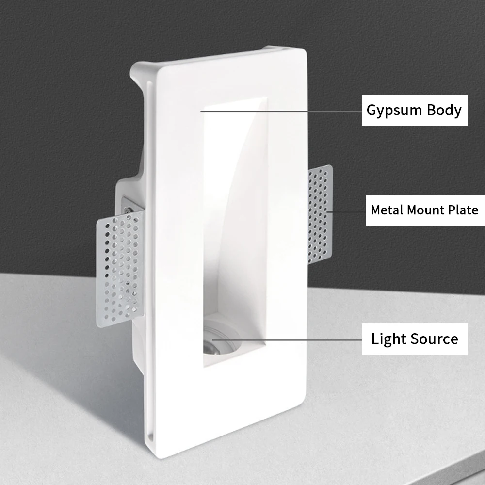 SANDIY Gypsum Wall Light Built-in Stair&Step Lighting Recessed Luminaire Minimalist Wall Lamp Indoor Background Lighting Fixture 4