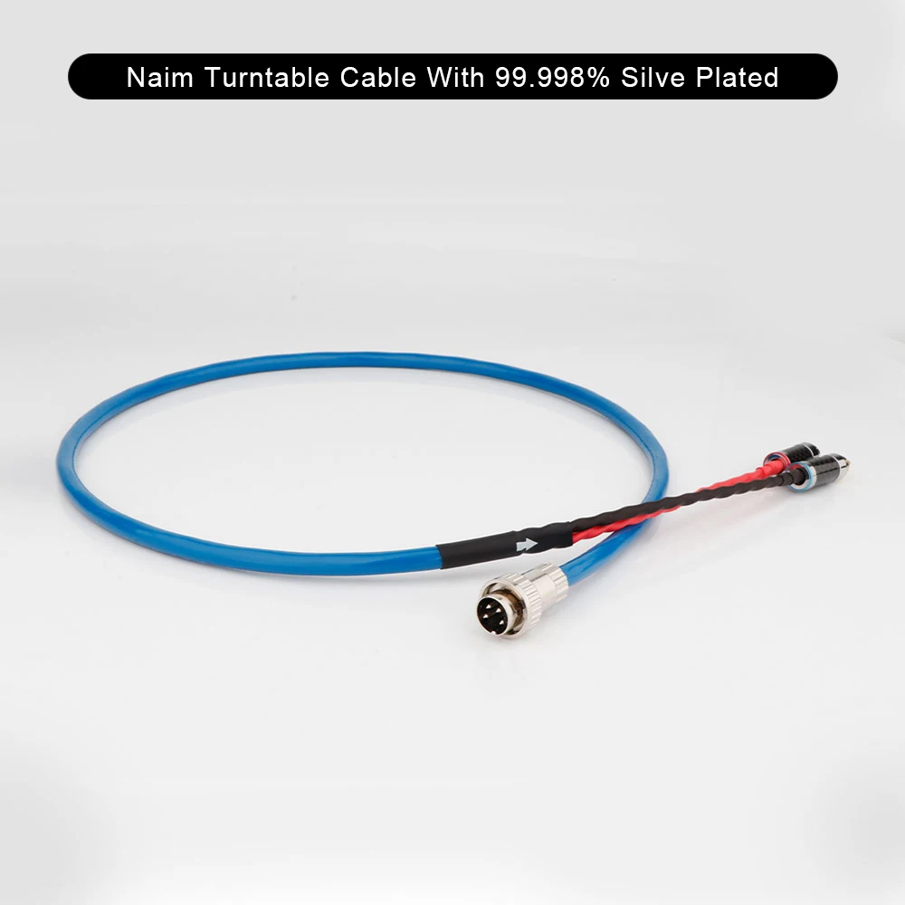 Hifi Audio Phono Cable 4-Pin Din Silver Plated Pure Ofc Giradischi Line Twist Locking Connector To Stereo 2 Rca Plugs Per Naim 1M