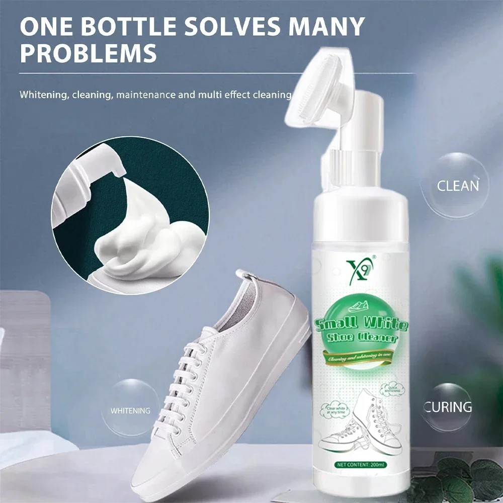 Foam Cleaner For White Shoes Whiten Cleaning Stain Dirt Remove Yellow Spray Foam Cleaner Decontamination White Shoes Cleaning 2
