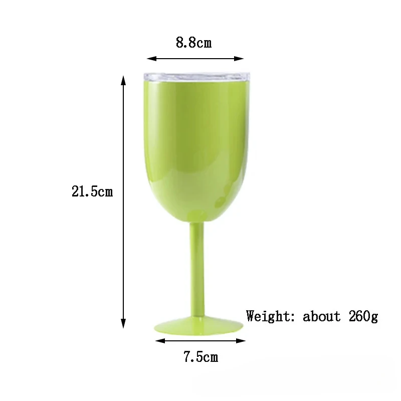 Wine Glass Stainless Steel Thermos Vacuum Bottle 1pc 10oz