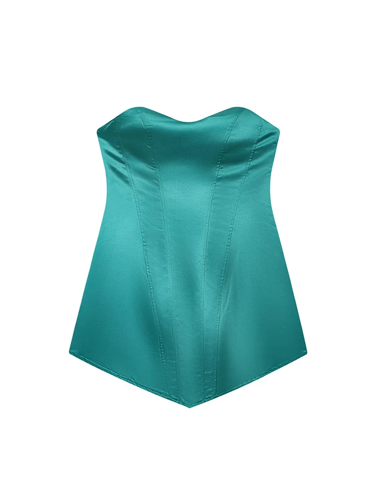 Women Elegant Strapless Irregular Dress Casual Summer 2026 New Trendy Skinny Party Clubwear Fashion Solid Color Mini Dress