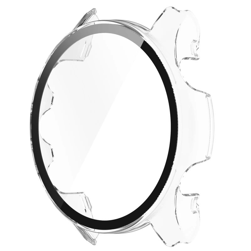 Tempered Glass One-piece Shell Screen Protector Case Smart Watch Bumper Cover Protective Film for GarminForerunner 2