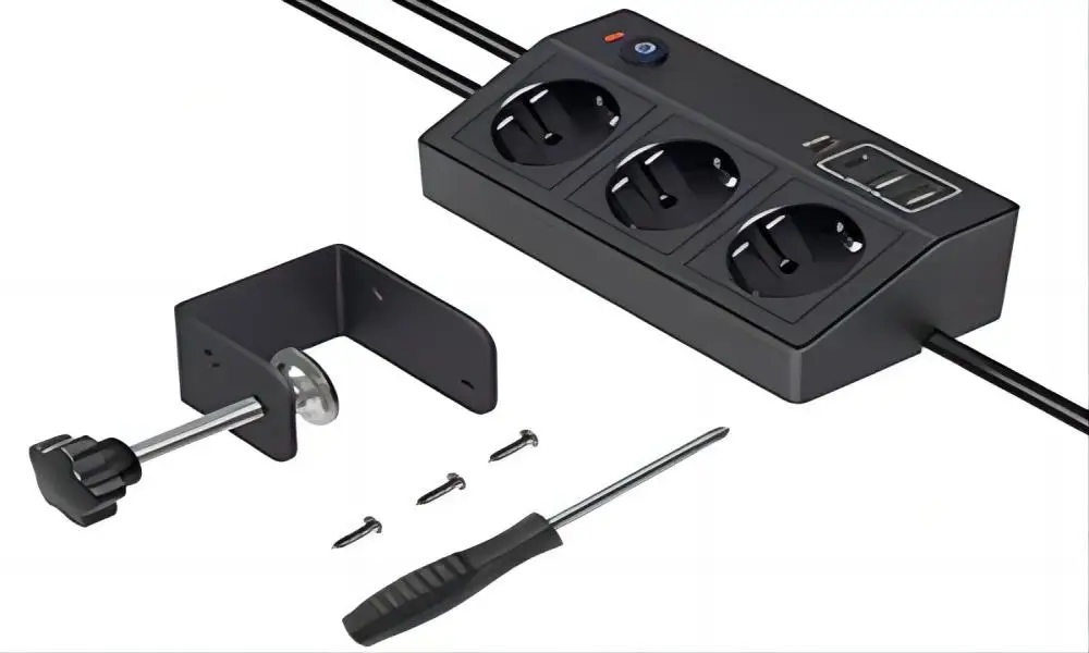 Description Picture 6 of itemEuro specification desktop USB-C PD 20W socket with 3 sockets and 4 USB ports, 2 meter cable for home offices