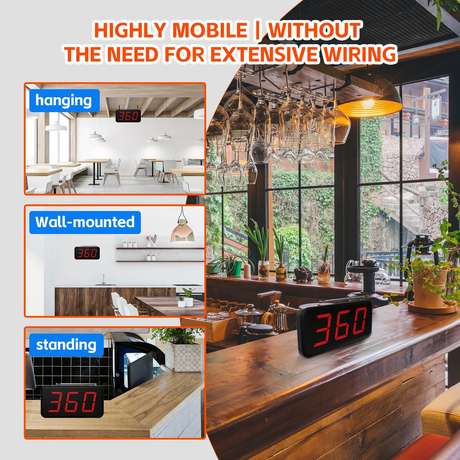 Wireless call caregiver pager system 10 waterproof alarm call buttons 1 receiver Senior Living Care Clinic Home Care