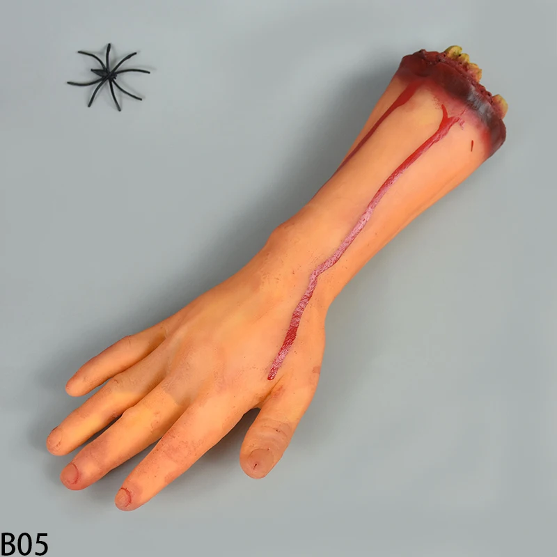 XONOR Halloween Fake Bloody Body Parts - 6 Piece Severed Hands & Organs For Haunted House Decor