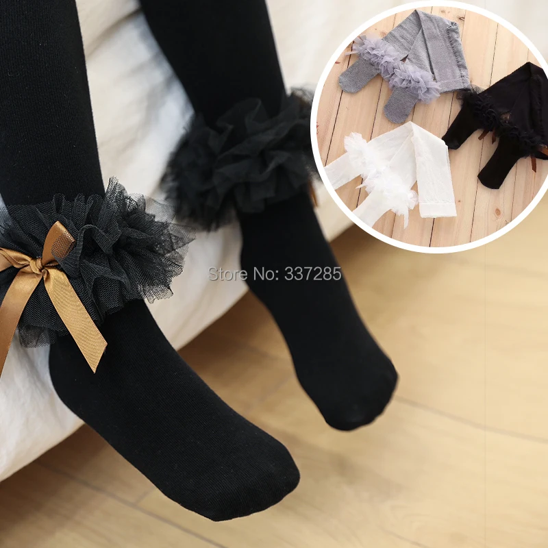 Детские колготки с милым бантом для девочек