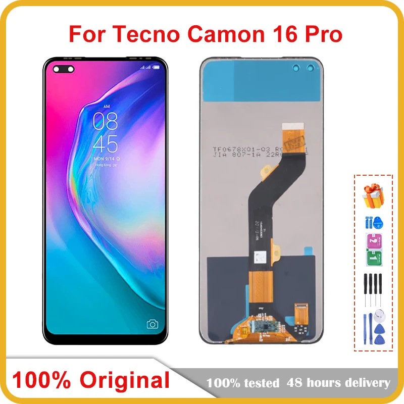 

6.8" Original For Tecno Camon 16 Pro CE8 LCD Display Touch Screen Digitizer Assembly New for 16Pro LCD Repair Replacement Parts