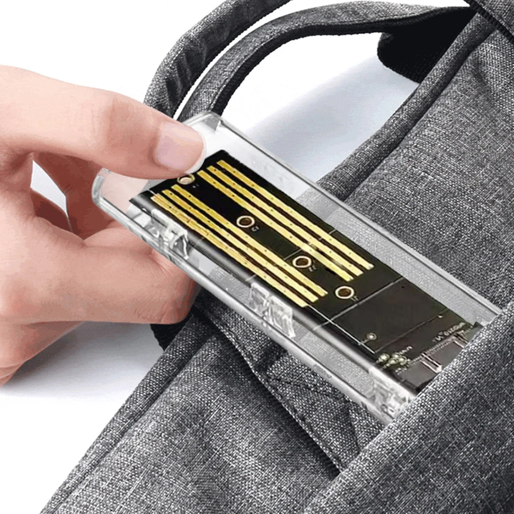 M.2 NGFF SATA Type C USB 3.1 Hard Disk Box 10Gbps Transparent External SSD Case Hard Disk Case for 2230/2242/2260/2280