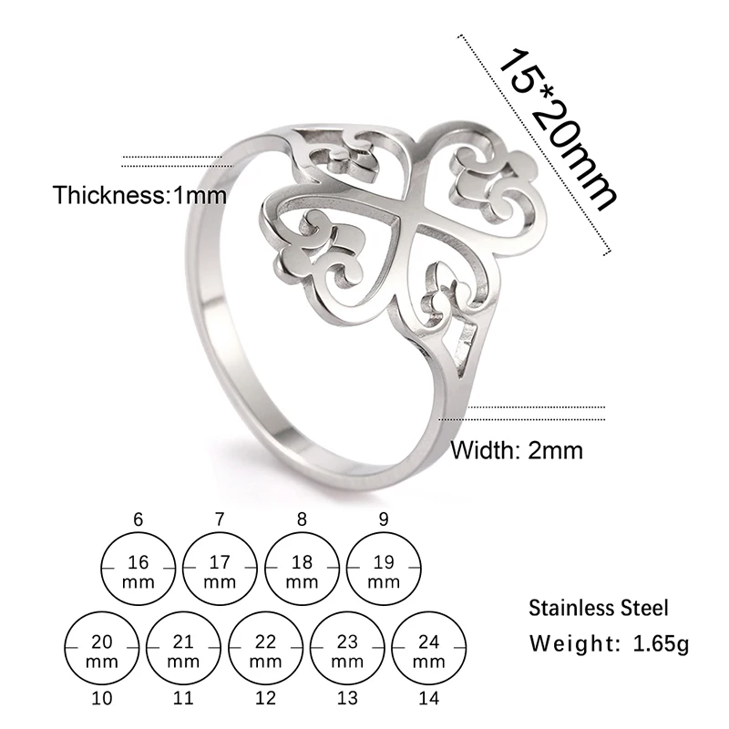 Edelstahl Hohl Pfirsich Herz Ringe Für Frauen Vorschlagen, Verlobung, Hochzeit Ring Vintage-Schmuck Anillos Valentinstag Geschenk – Detail 20