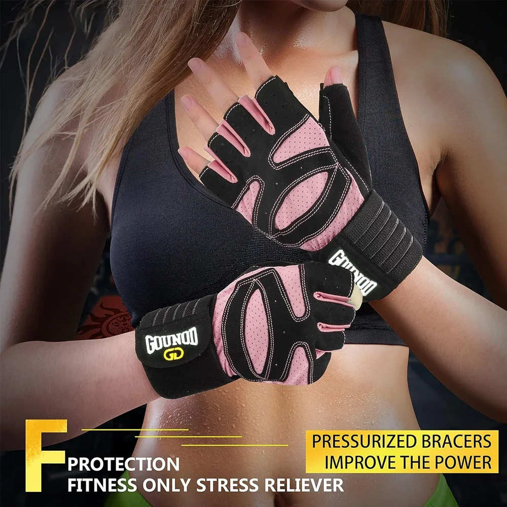 1Pair Ventilated Weight Lifting Gym Workout Gloves Full Finger with Wrist Wrap Support for Men Women,Full Palm Protection Sport 6