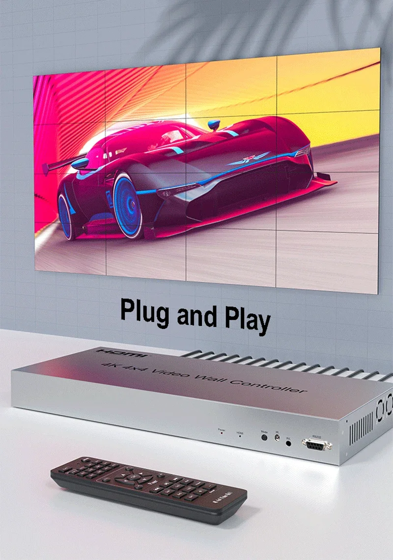 4K 4x4 HDMI 비디오월 컨트롤러 2x2 3x3 3x4 3x5 멀티 모니터 스플라이싱 프로세서 2 3 4 6 8 9 12 15 16 TV 스플라이싱 박스 스플라이서