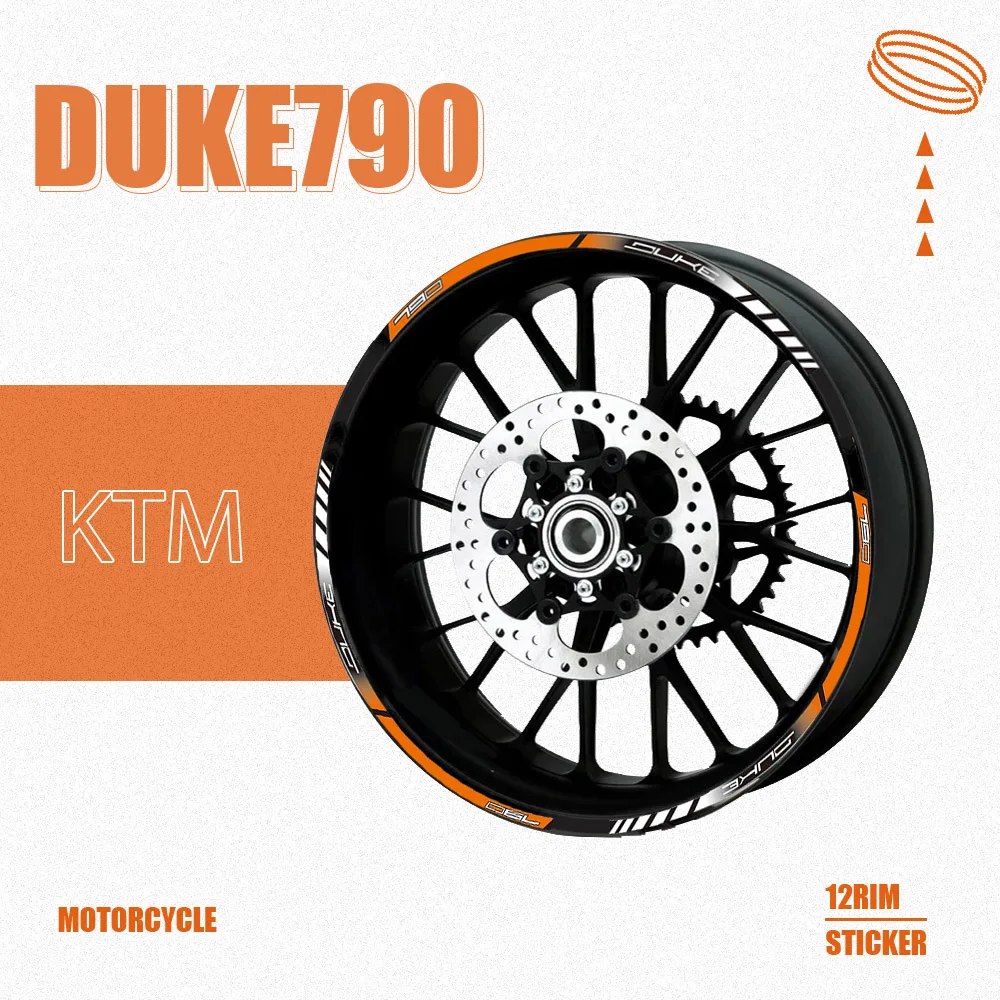 12 X Thick Edge Outer Rim Sticker Stripe Wheel Decals FIT all KTM DUKE790 DUKE 790 2017 2018