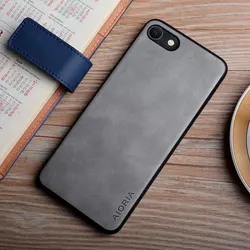 Sleek & Durable Silky Leather Phone Case for iPhone SE 3 (Light Grey)