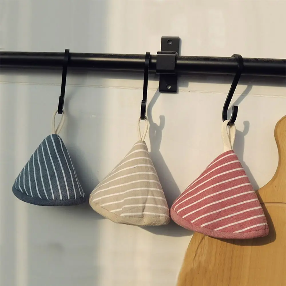 Striped Cotton Pot Holders Anti-Scalding Pot Triangle Hat Cloth Cover Thicker Handle Insulation