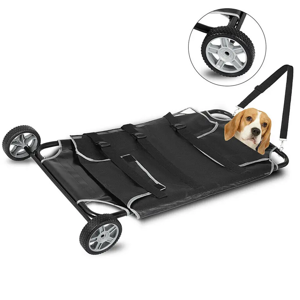 Foldable Dog Carrier Stretcher with Wheels