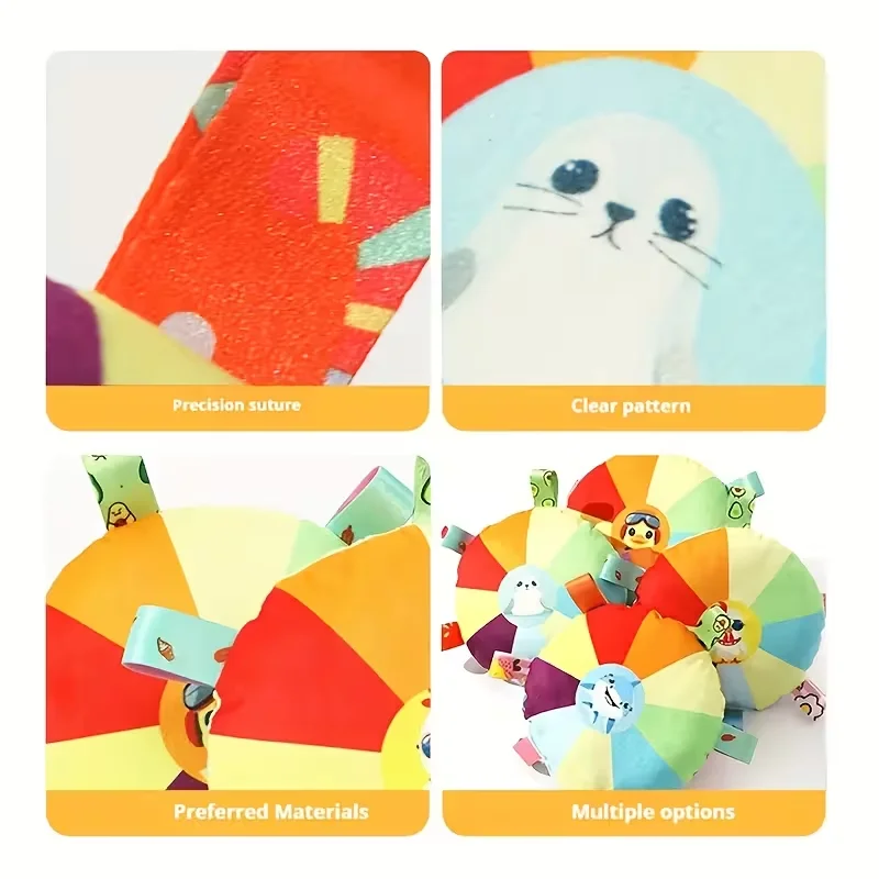 Pet Plush Toy, Dog Frisbee Toy, Colorful Retractable Design, Durable Chew Toy,Suitable for Various Dogs,Interactive Training Toy