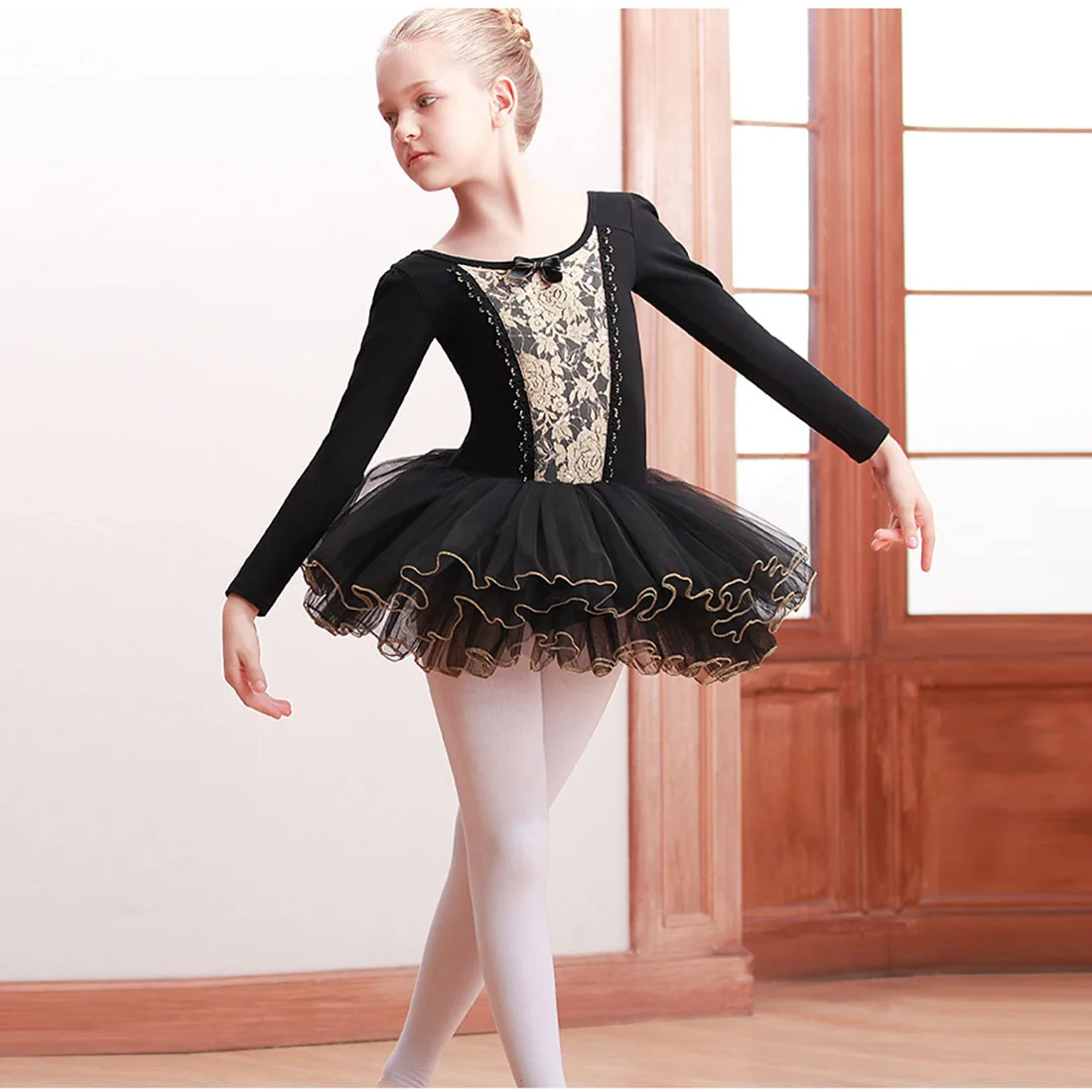 

Children's Dance Clothes Spring Autumn Winter Girls' Chinese Dance Dress Class Ballet Dance Ethnic Dress Training Dress