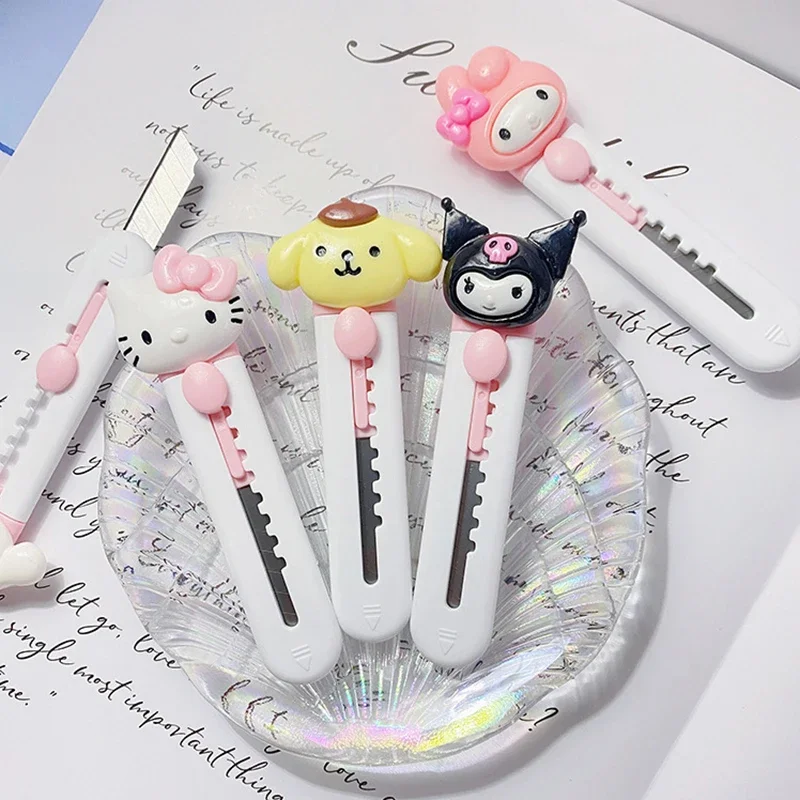 Kawaii Cartoon Animal Stationery Knife DIY Mini Multipurpose Pocket Folding Knife Letter Pen Envelope Opening