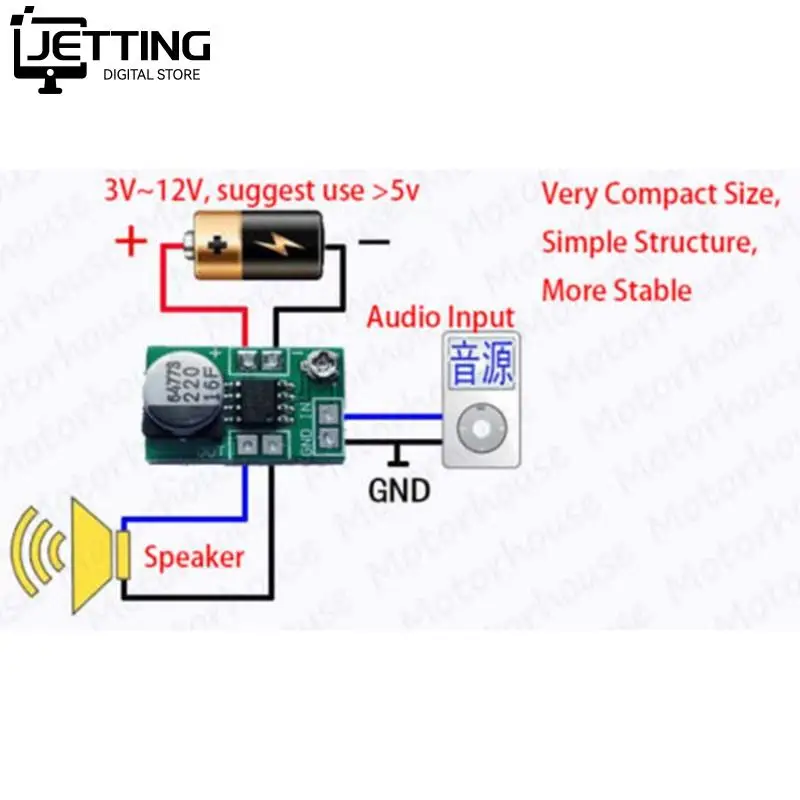DC 3V~12V 5V 6V LM386 Mini Micro Audio Power Amplifier Board AMP Module 750mW audio amplifier audio power amplifier board