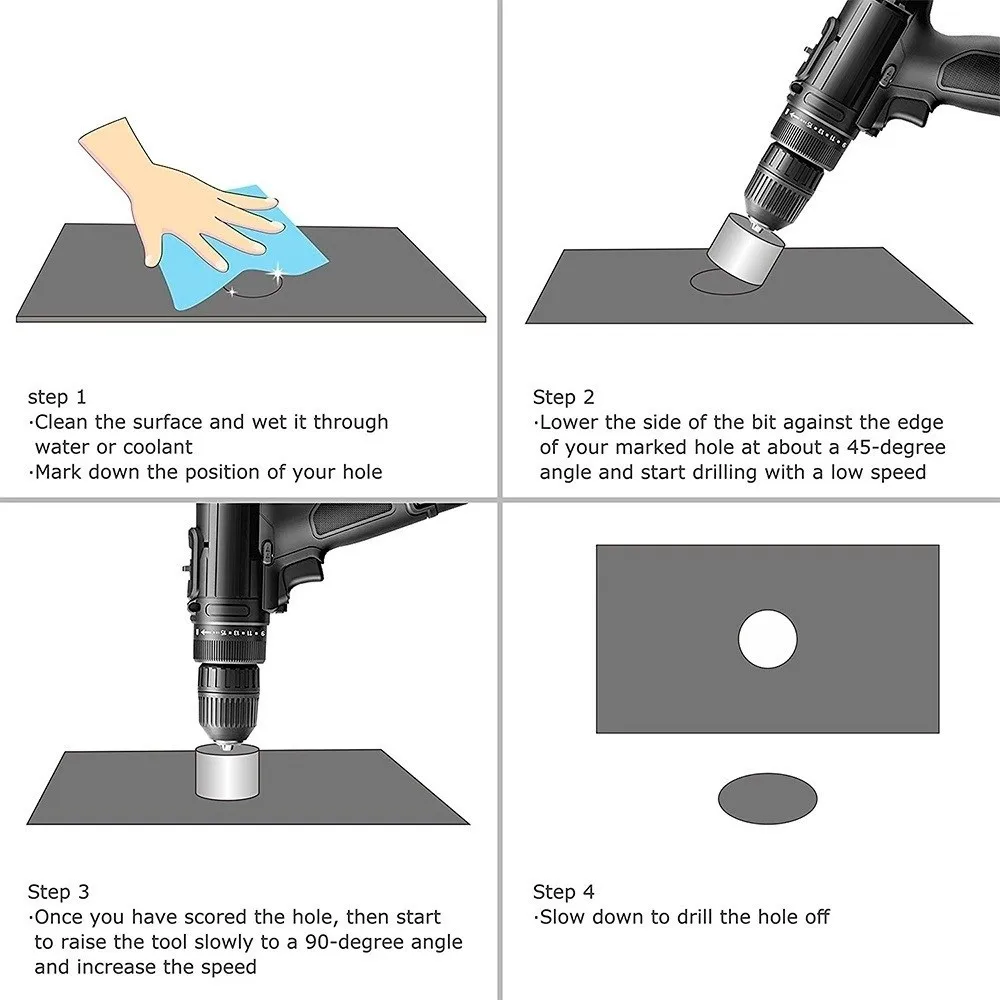 Diamond Coated Glass Drill Bits 6-35mm Electroplated Hole Saw