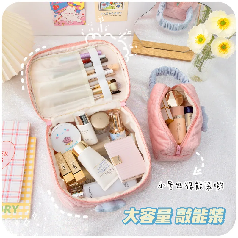 

The New Corduroy Makeup Bag Portable Storage Make Up Organizer Large Capacity Travel Cosmetic Bag small cute toiletry bag