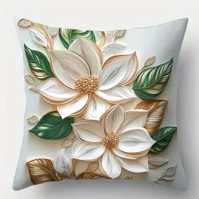 Floral 3D PillowcaseBling ,Sofa bedroom cushion cover, single-sided printing, without pillow core