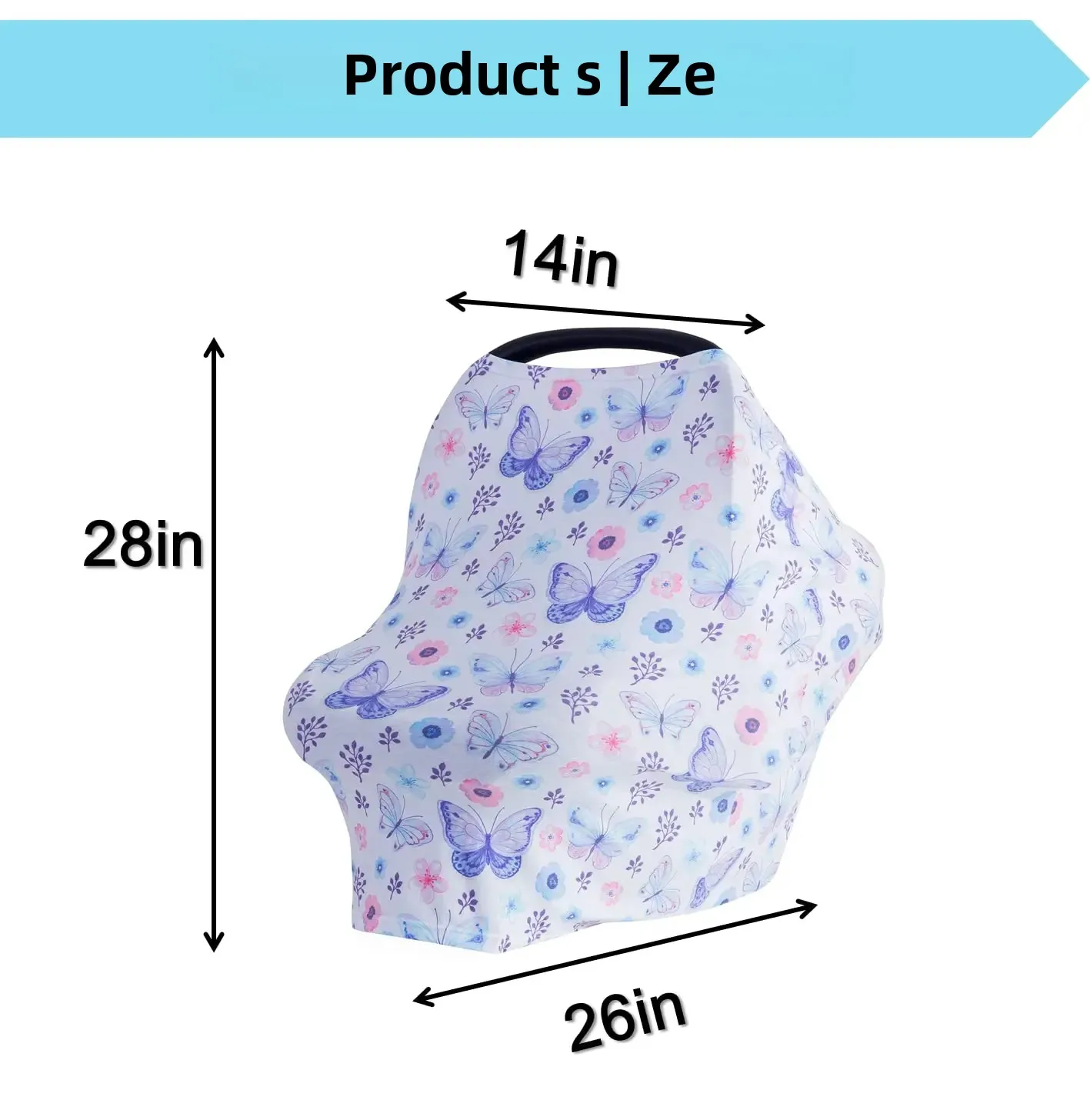Stretchy Infant Multi-Car Seat Cover for Blankets Boy & Girl Breathable Nursing Cover for Breastfeeding,Camouflage Butterfly