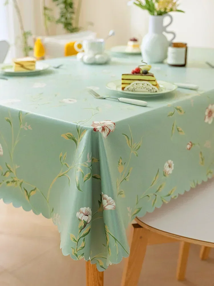 

Small Fresh Flower Garden Table Cloth Waterproof, Oil proof, and Non washing Cotton and Hemp Fabric Art Rectangular Table Cloth