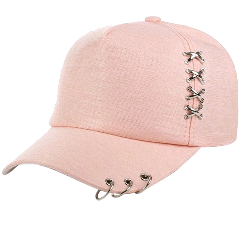 KPOP Hat Piercing Ring Baseball Adjustable Cap Hip Hop Snapback Cap Fashion baseball cap baseball caps
