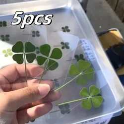 Lucky Clover Transparent Wishing Cards - Set of 5 for Bookmarks & Decorations, Ideal Holiday Gifts (5Pcs)