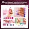 Rosalind Glitter 23Pcs/Set Gel Nail Polish Set Pink Green Summer Series Set With Hybrid Varnish Nail Supplies Cured UV Lamp 4
