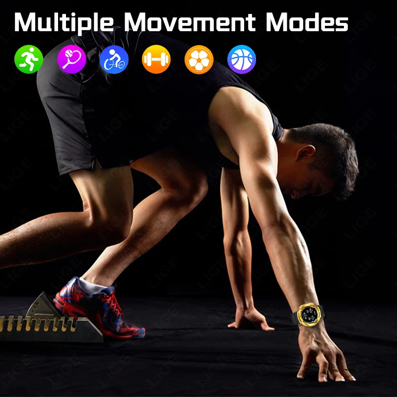 LIGE 2025 Smart Watch Man Outdoor Sports AI Voice Bracelet Bluetooth Call Heart Rate Tracker For Android IOS ECG Smartwatch Gift