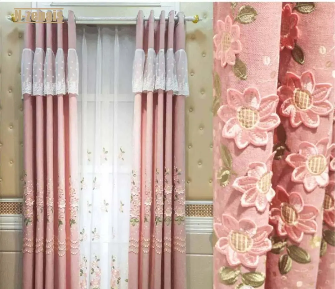 

New European High-quality Chenille Embroidery Exquisite Customization Luxury Curtains for Living Dining Room Blackout Bedroom