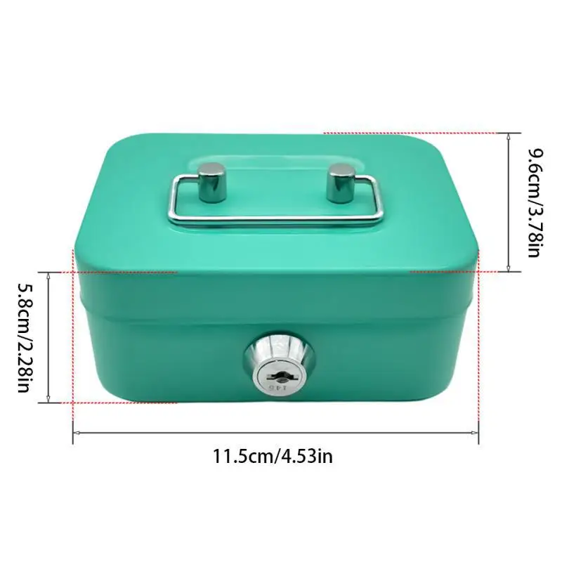 Secure Metal Cash Box with Key - Portable Piggy Bank