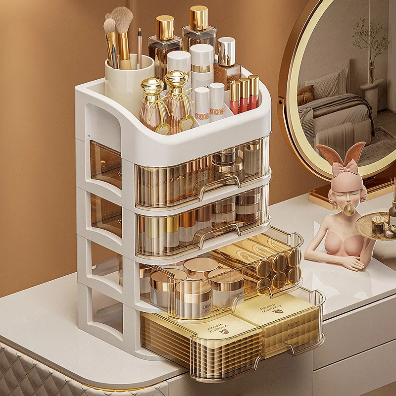 Cosmetic Organizer Makeup Organizer With Drawer Skincare Organizer Eyebrow Pencil Holder Cosmetic Storage Box For Dressing Table 5