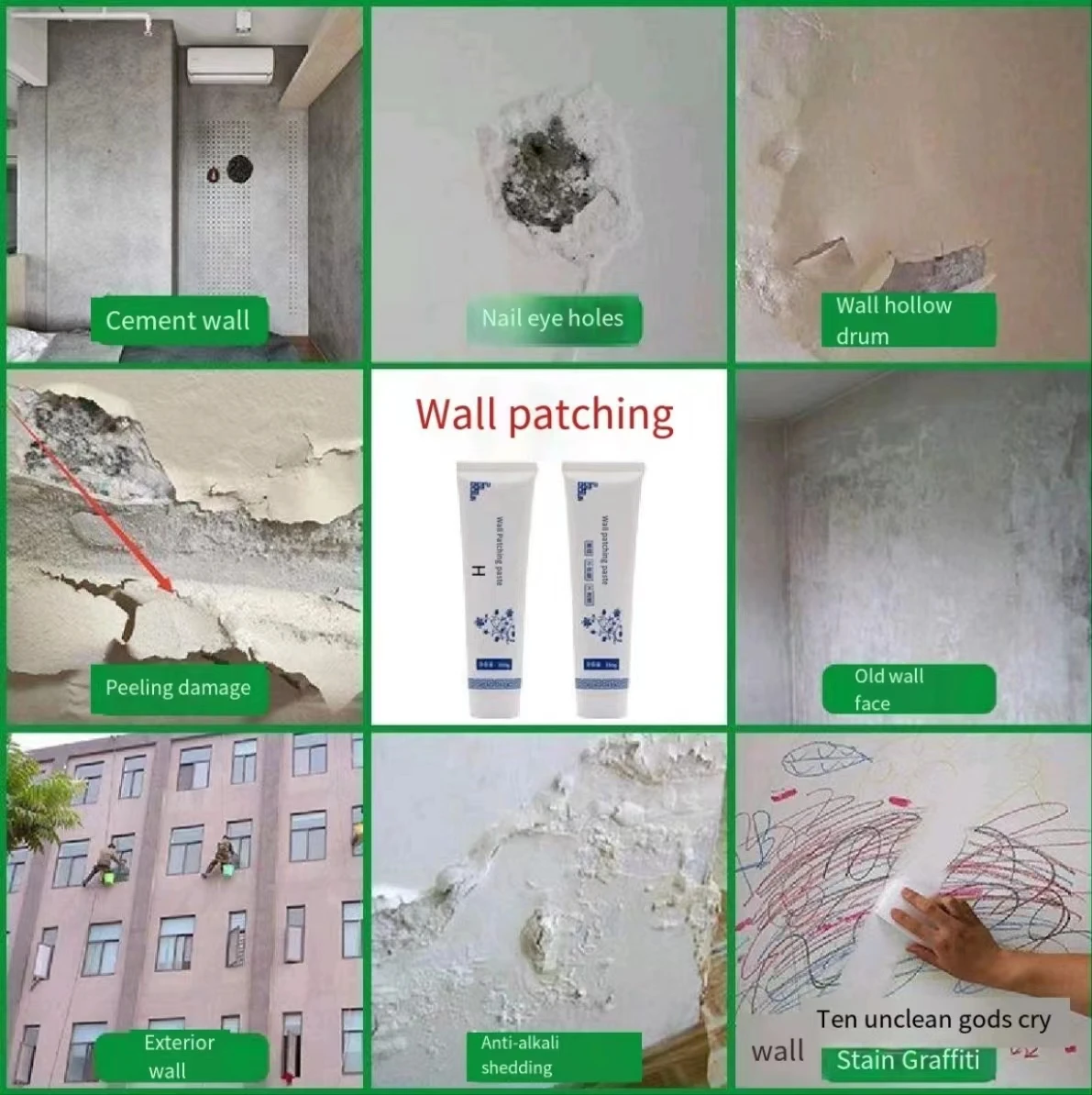 Wall repair paste, white waterproof and mildew proof, household moisture-proof interior wall renovation, paint free and odor