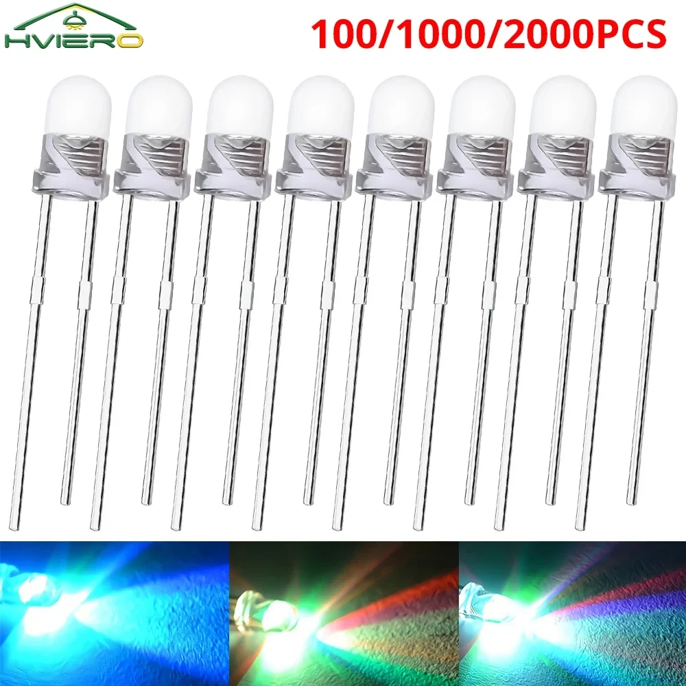 3mm 빠른 느린 RGB 라운드 플래시 레인보우 멀티 컬러 2.0V  3.4V 발광 ..