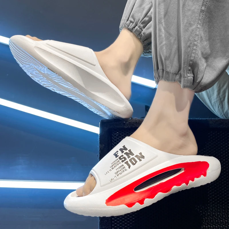 

Men's Open Toe Platform Slippers 2023 Summer Beach Shoes Comfort Anti-slip EVA Slides Shoes for Men Soft Sole Casual Sandals