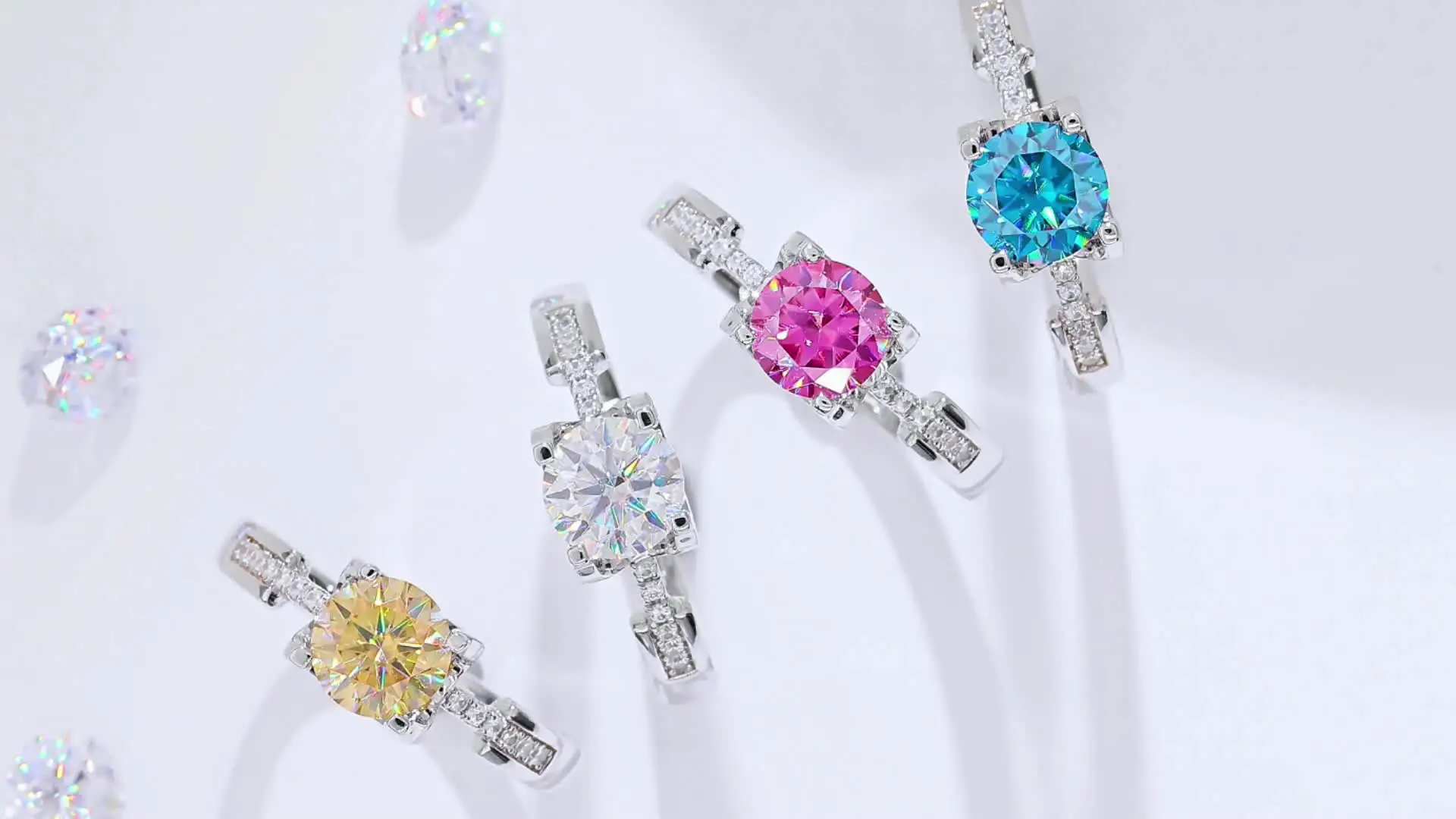 LUSTER 6 5 пробы с муассанитом 18 К 925 мм