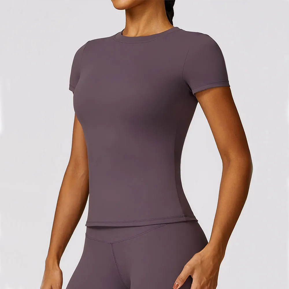 Yoga Shirts Women Top Quick Dry Running Tops Tights Push Up Workout Gym Clothes Female Short Sleeve Fitness Sports T-Shirts 4