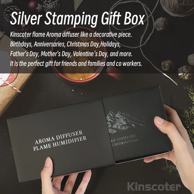 KINSCOTER Аромадиффузор Увлажнитель воздуха Ультразвуковой крутой туманообразователь Fogger Led Эфирное масло Пламя Лампа Дифузор 6