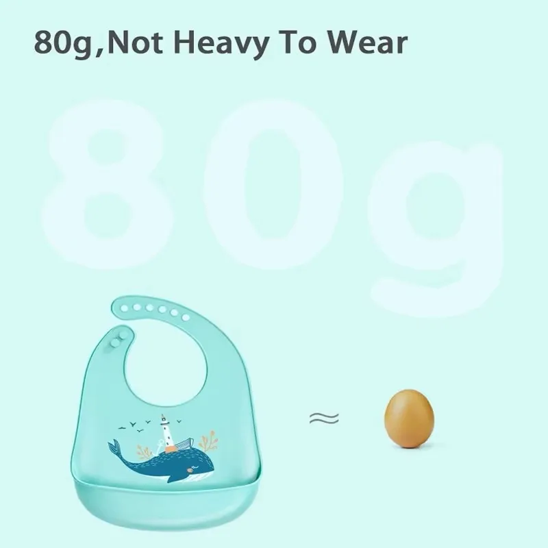 ? 방수 실리콘  턱받이 ? 여아 및 남아용 조절 가능하고 귀여운 프린트 디자인, 부드럽고 누수 방지 기능이 있는 수유용 턱받이, BPA 프리 및 세척 가능