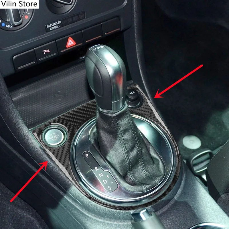 

Накладка на панель переключения передач из настоящего углеродного волокна для Volkswagen VW Beetle 2012-2019 наклейка на панель переключения передач автомобильные внутренние аксессуары