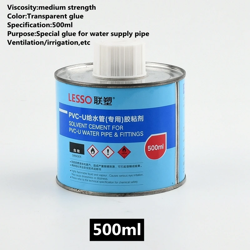 thumbnail image 1 of Pegamento para tuberías de PVC de 100 ml para conectar accesorios de tuberías de agua, sellador para sistemas de riego de jardines, adhesivo para juntas de tuberías, 1 of 5