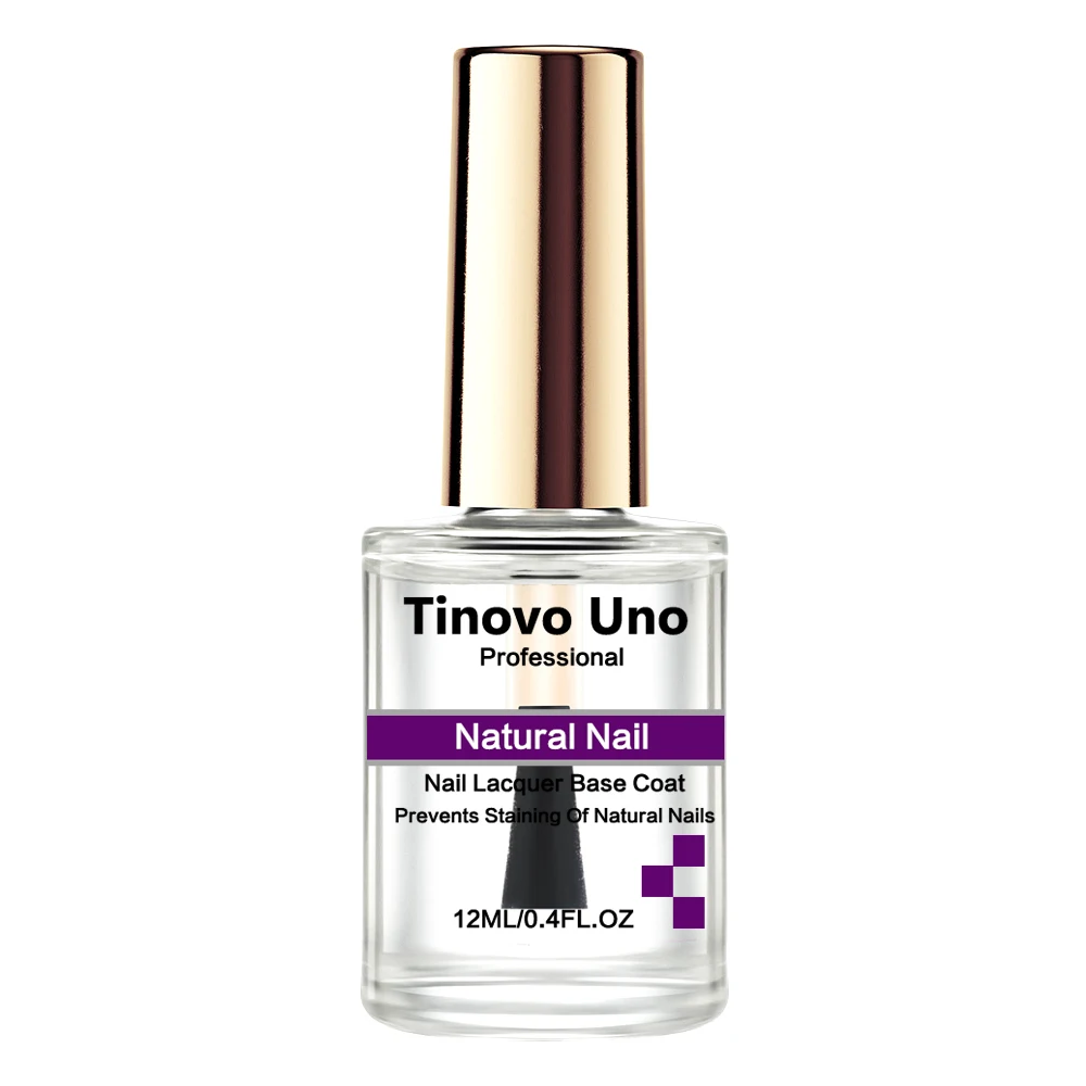 Nail Polish Tinovo Uno Natural Base Coat Regular Quick Dry Enamel Super Shine Painting Varnish Hardener Manicure