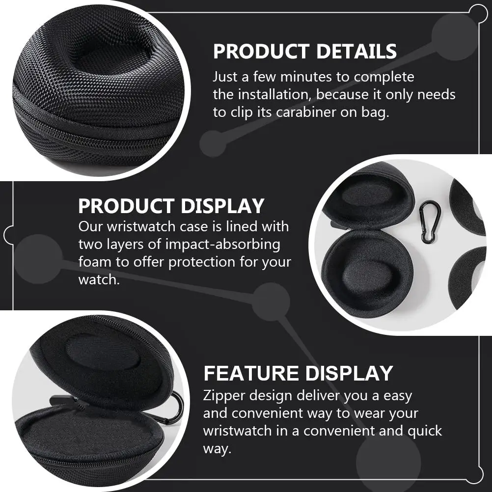 Watch Storage Case Zippers Travel EVA Foam Wristwatch Protective Bag Bracelet Pocket Reliable Performance Watch Box
