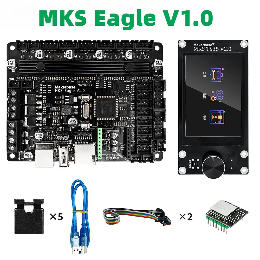 MKS Eagle 32-bit Control Board TMC2209 UART On-board TFT TS35 Display USB WIFI Printing VS MKS Nano V3.13D Printer Main Board