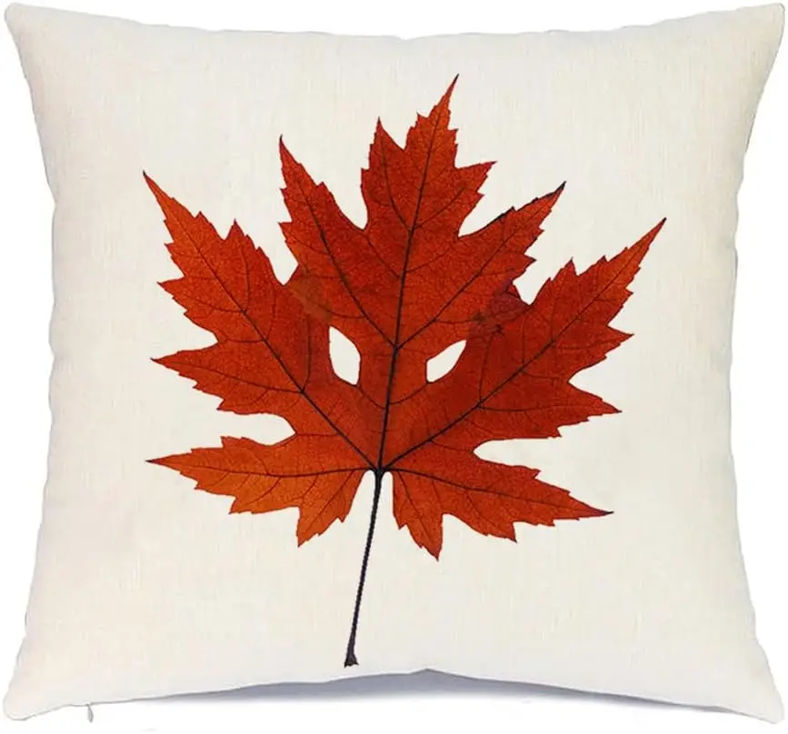 

Autumn Maple Leaf Printed Decorative Pillowcases, Home Decoration Cushion Covers