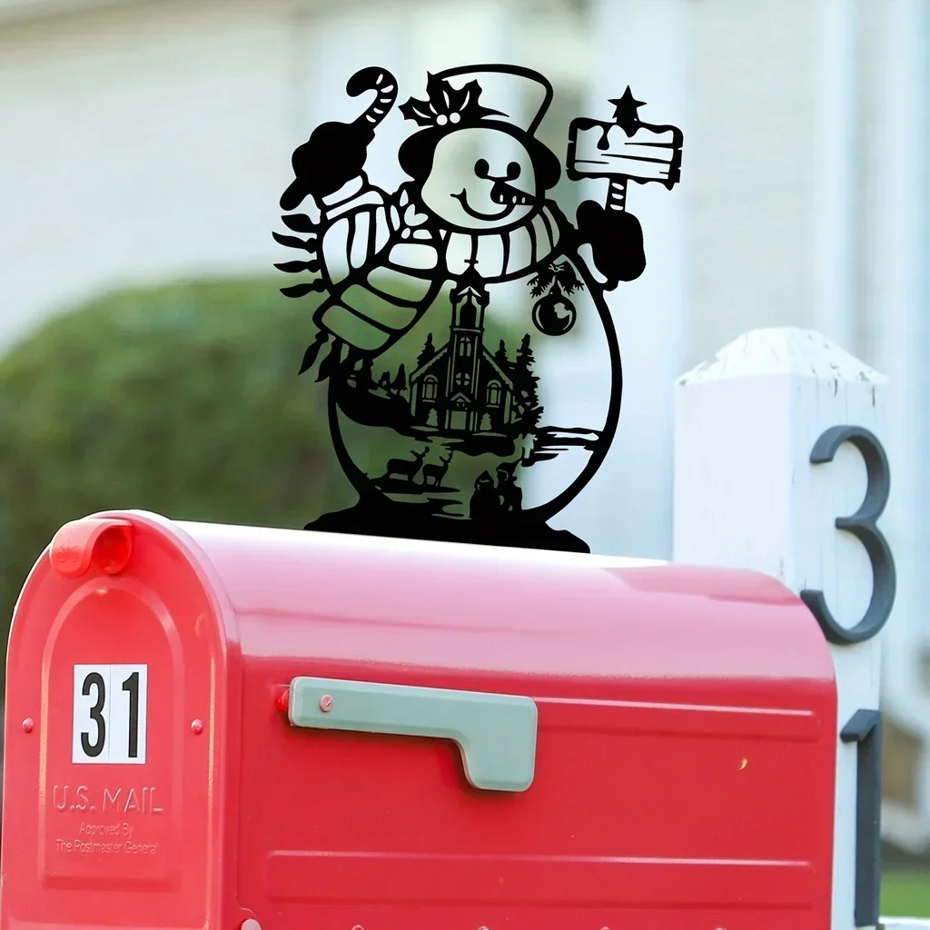 

CIFBUY Decoration Metal Snowman Mailbox Topper Personalized Home Garden Decoration Mailbox Cover Mailbox Room Decoration Outdoo